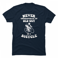 old man with a bicycle t-shirt